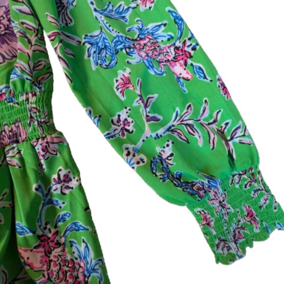 NWT Lilly Pulitzer Cristiana Midi Dress in Gecko Green Brewster Bloom Size 16 - Picture 12 of 15